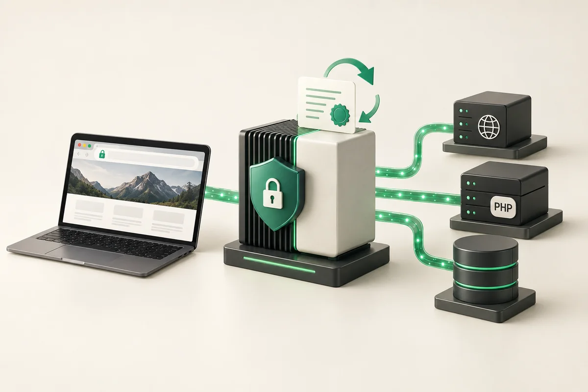 Иллюстрация к статье «Caddy Server: авто-HTTPS и reverse proxy без боли»
