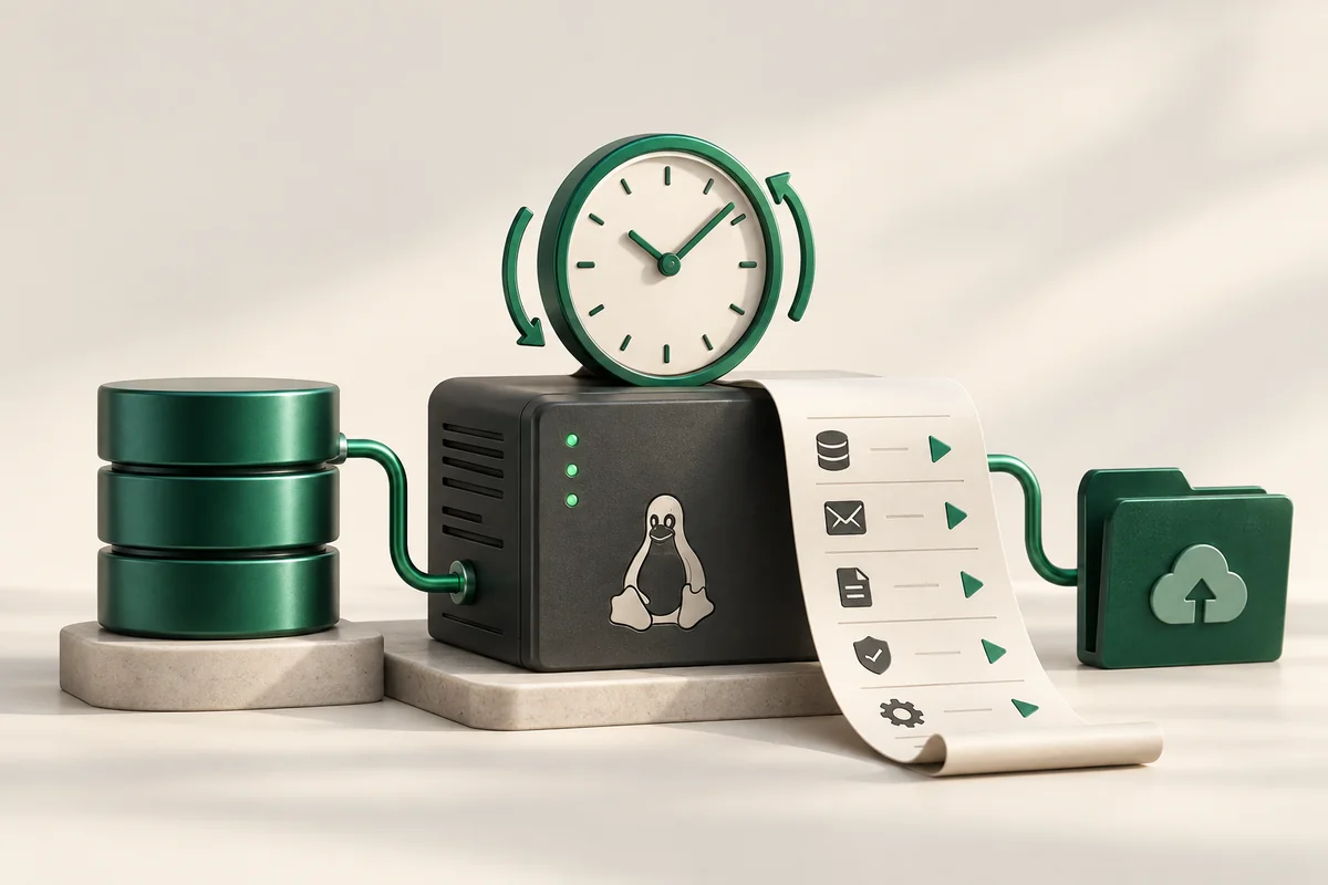 Иллюстрация к статье «Cron на Linux: настройка планировщика задач на VPS»