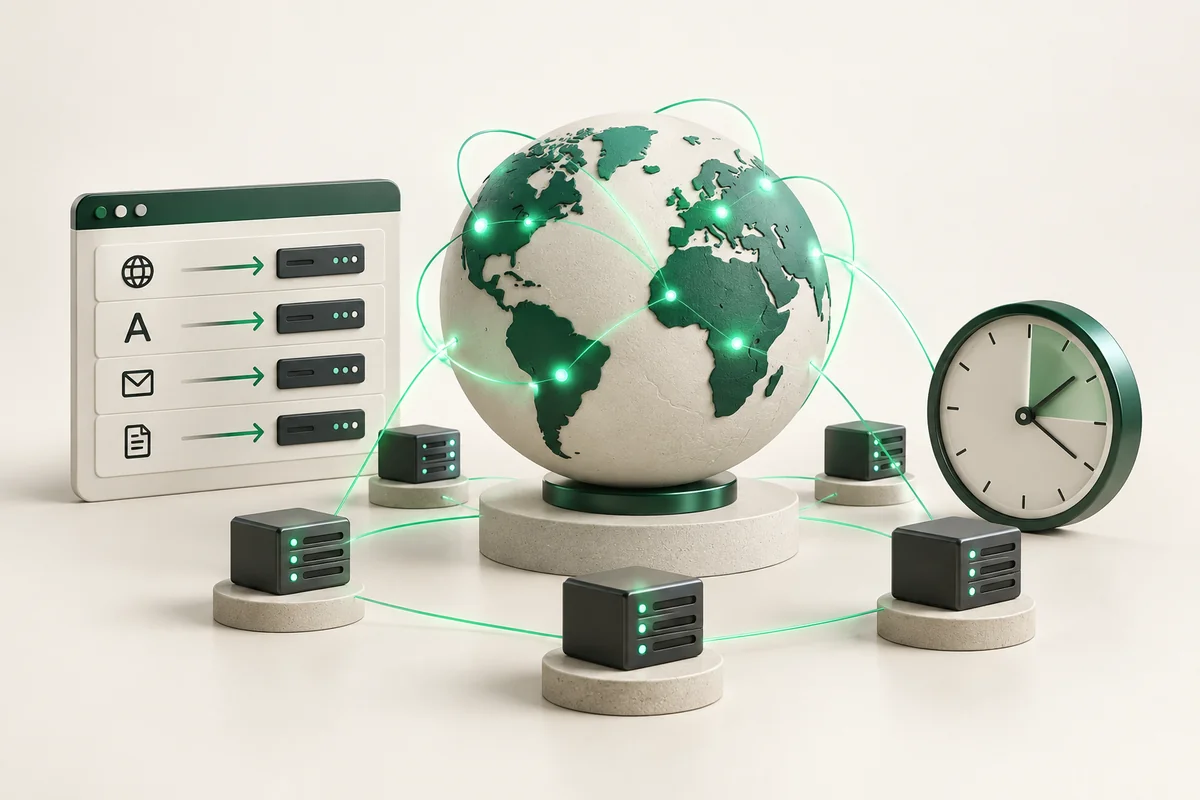 Иллюстрация к статье «Распространение DNS (DNS Propagation): сроки и проверка»