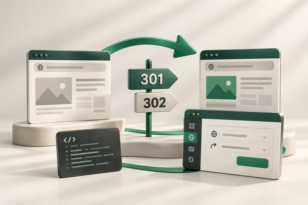 Иллюстрация к статье «Редирект домена: 301, 302 и как настроить в cPanel»