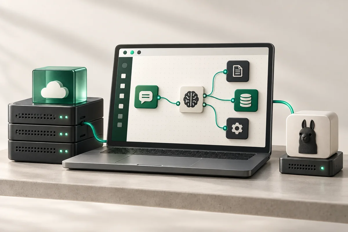 Иллюстрация к статье «Flowise на VDS: визуальный конструктор AI-агентов»