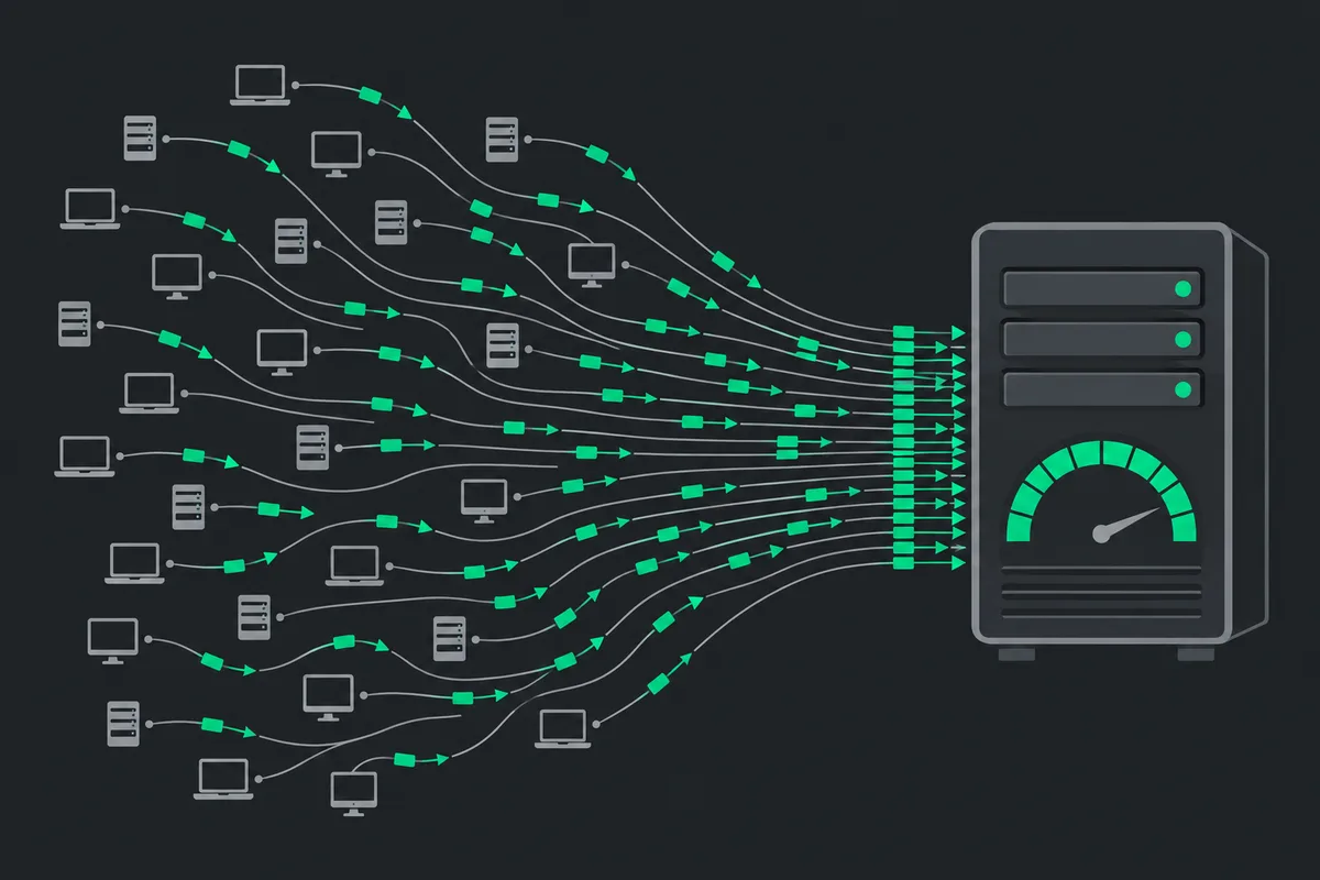 Ілюстрація до статті «Як працює DDoS-атака: механіка і чому сайт падає»