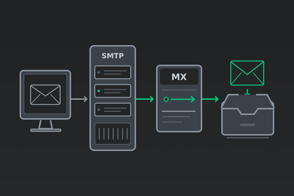 Illustration for “How email works: the path of a message”