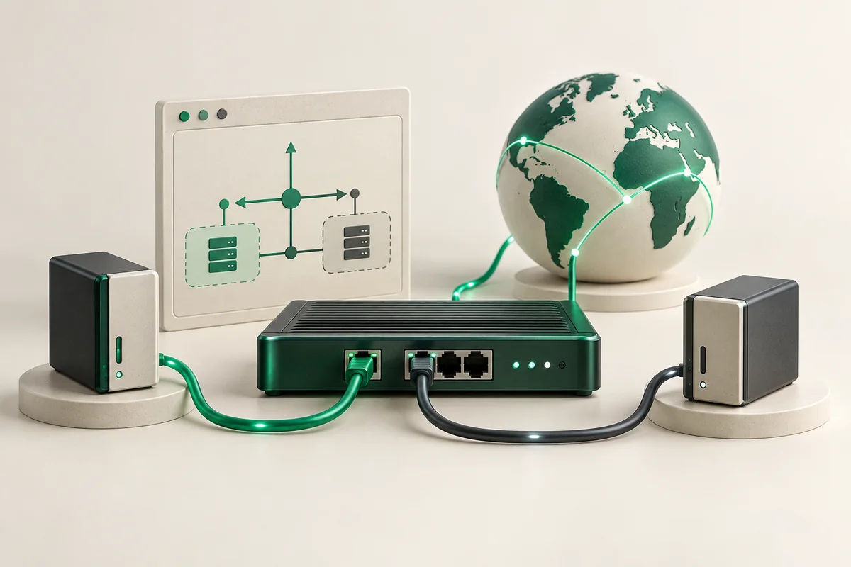 Иллюстрация к статье «Настройка маршрутизации Linux: команды ip route и netplan»