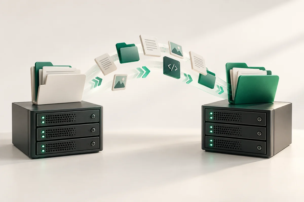 Иллюстрация к статье «Перенос файлов сайта: rsync, SCP и FTP — что выбрать»
