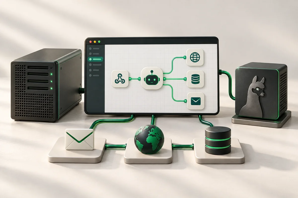 Иллюстрация к статье «n8n на VDS: автоматизация с AI-агентами без кода»