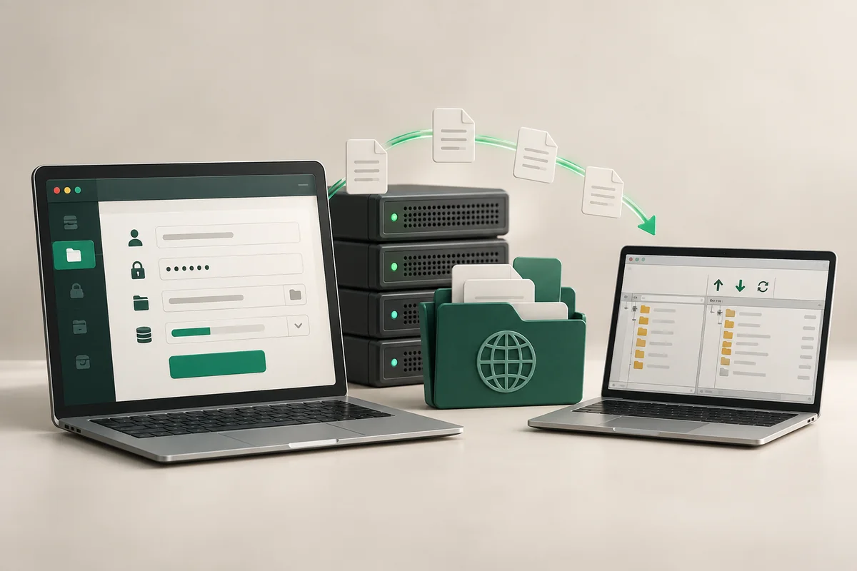 Иллюстрация к статье «FTP-доступ через cPanel: создание аккаунтов и подключение»