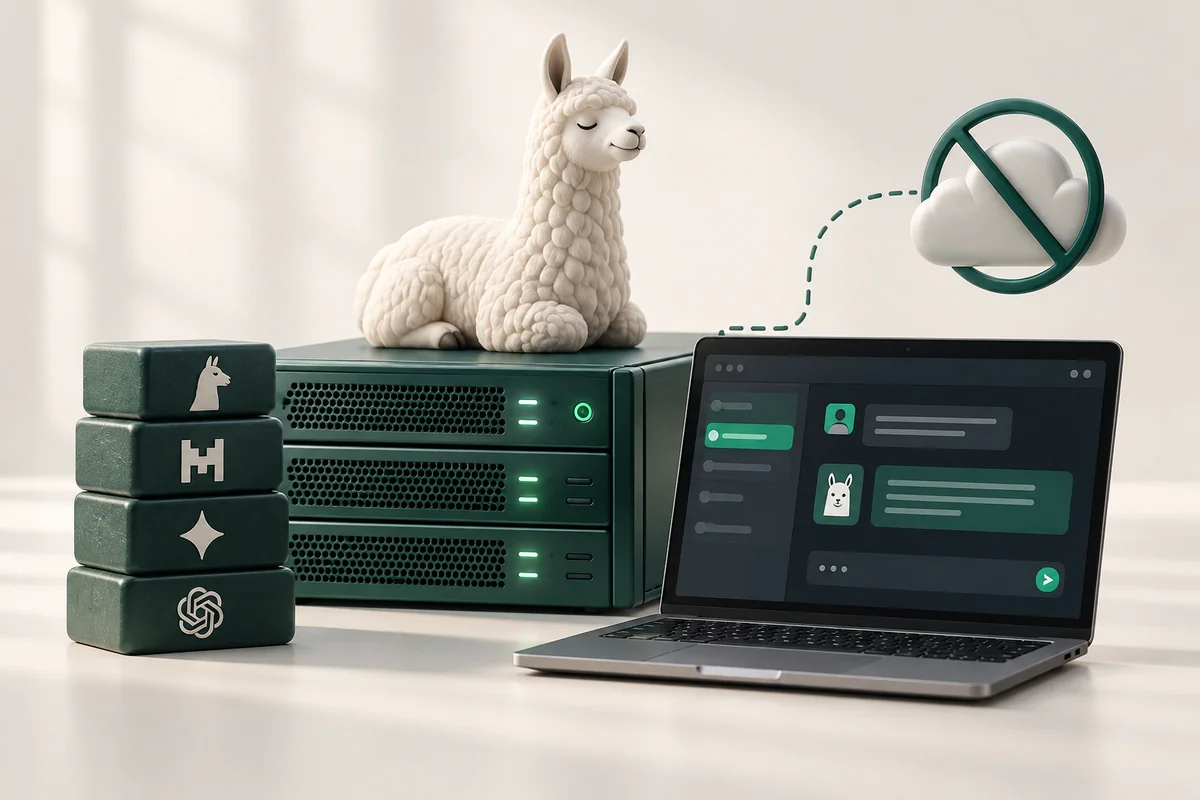 Иллюстрация к статье «Ollama: локальные LLM на VPS без API ключей»