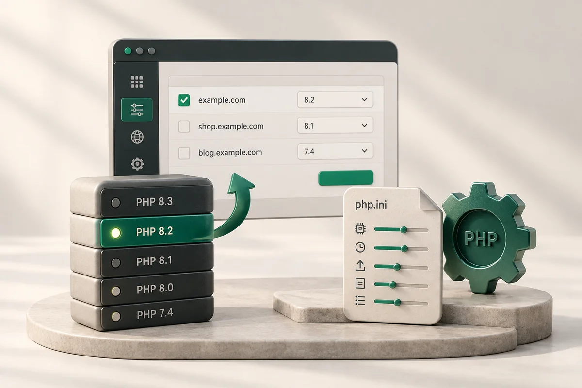 Иллюстрация к статье «Смена версии PHP в cPanel: MultiPHP Manager»