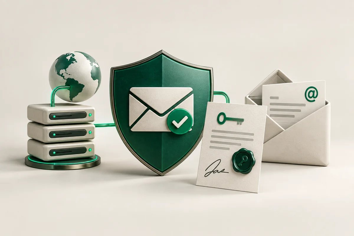 Иллюстрация к статье «SPF, DKIM и DMARC: полная настройка защиты email»