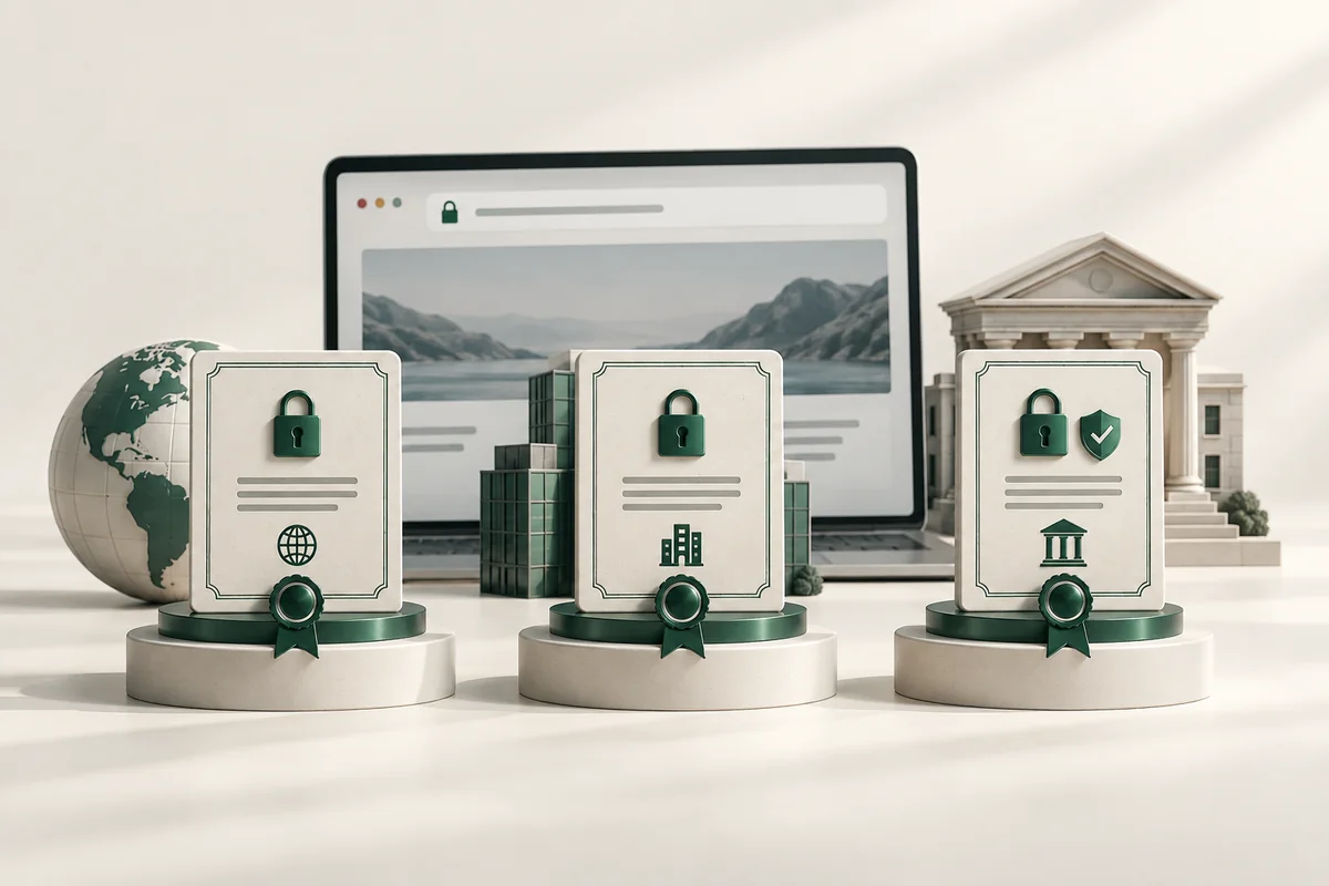 Иллюстрация к статье «Типы SSL-сертификатов: DV, OV, EV — чем отличаются»