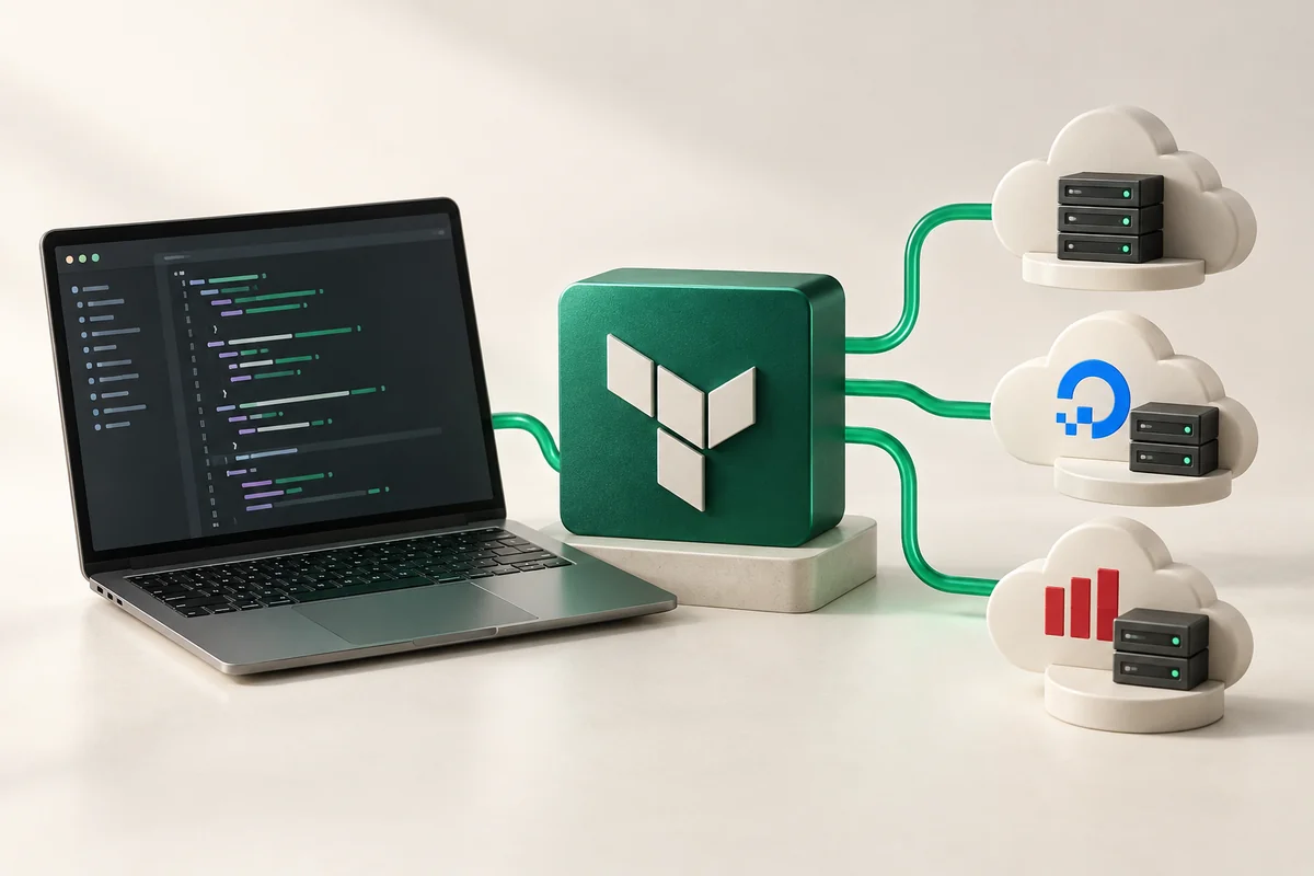 Иллюстрация к статье «Terraform: инфраструктура как код для VPS и облака»