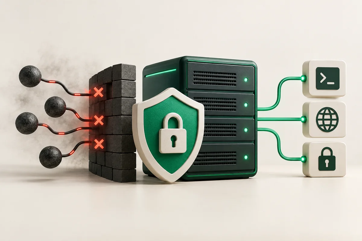 Иллюстрация к статье «UFW Firewall на VPS: настройка брандмауэра Ubuntu»