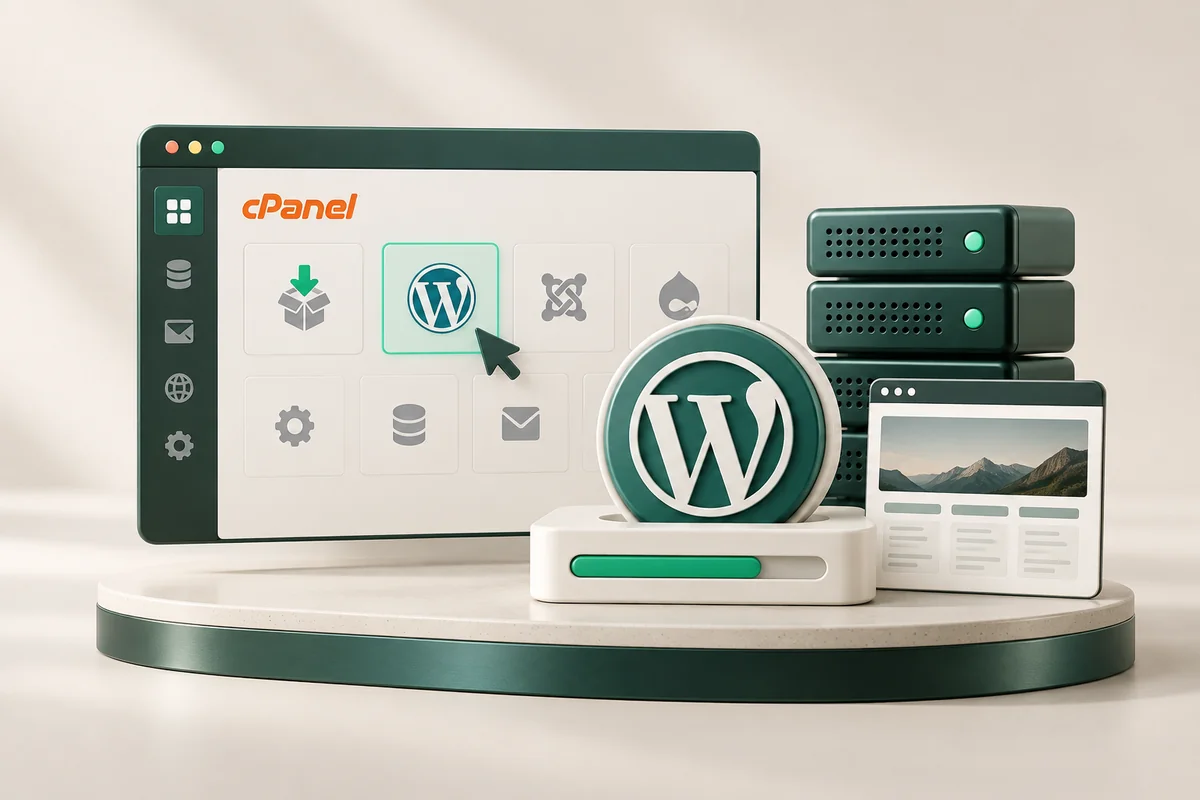 Иллюстрация к статье «Как установить WordPress через cPanel»