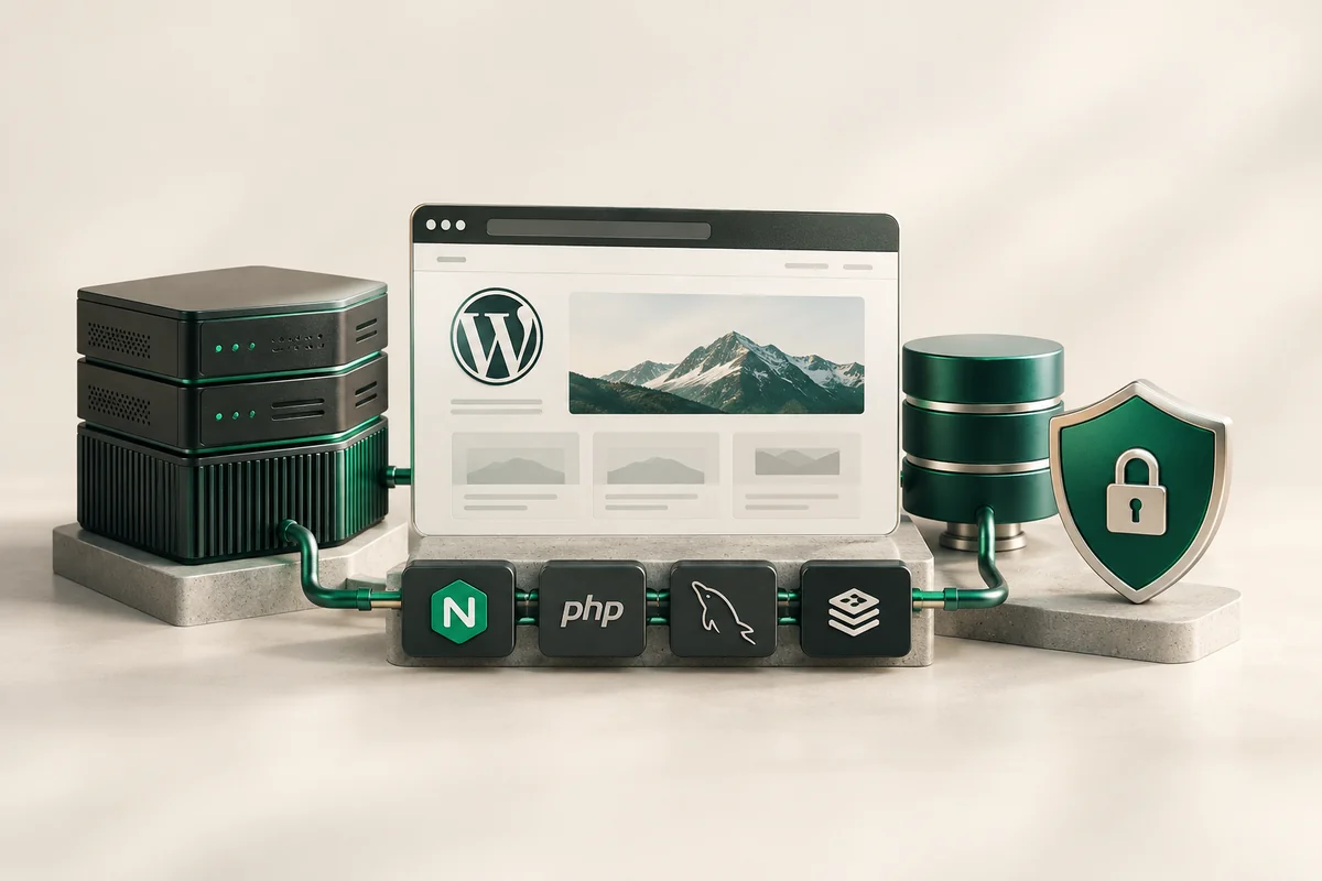 Иллюстрация к статье «WordPress на VPS без хостинга: полная установка с нуля»