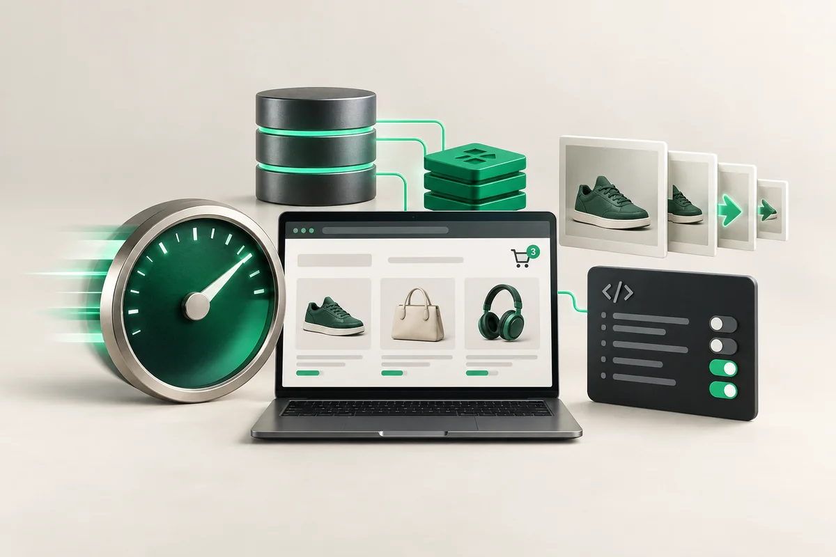 Иллюстрация к статье «WooCommerce: оптимизация скорости интернет-магазина»