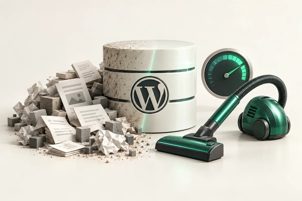 Иллюстрация к статье «Оптимизация базы данных WordPress: скорость и чистота»